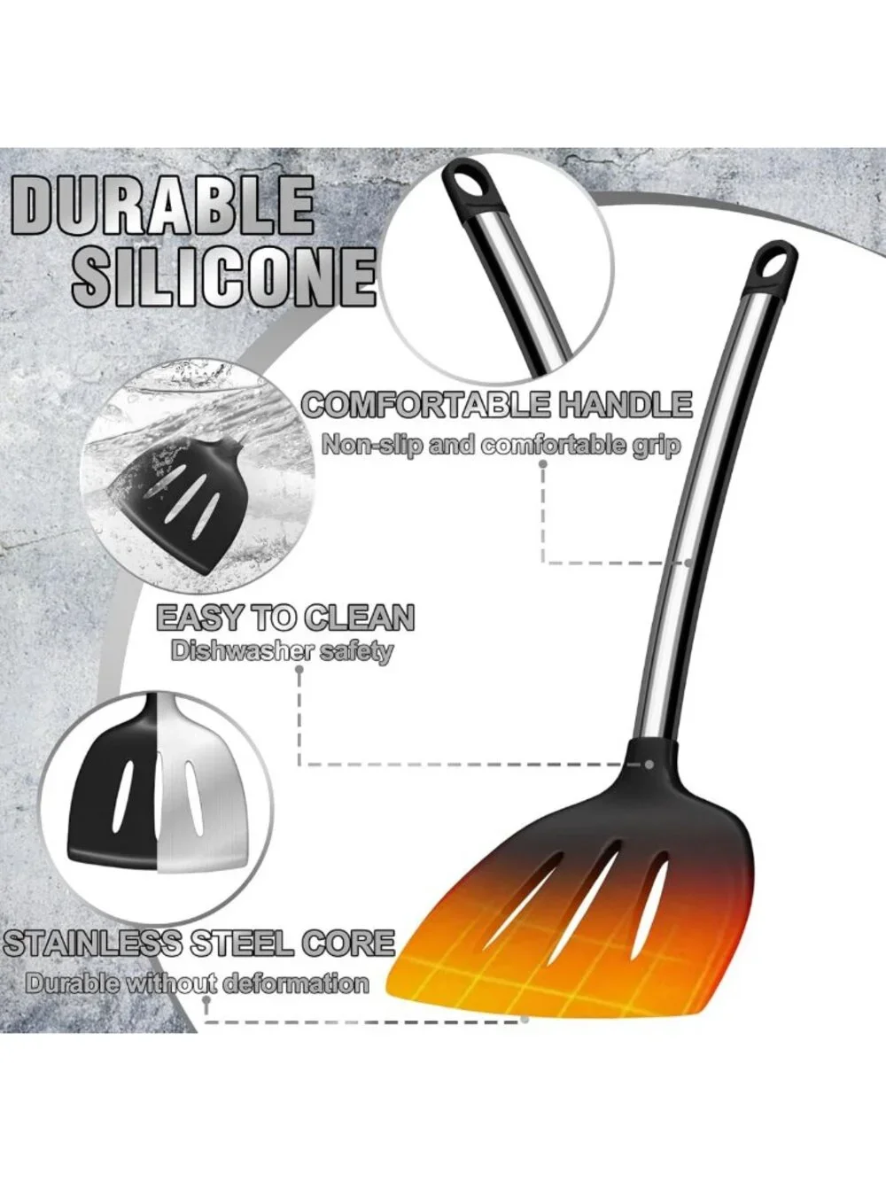 Thickened Silicone Cooking Utensils Set for Nonstick Cookware - Heavy Duty Tools